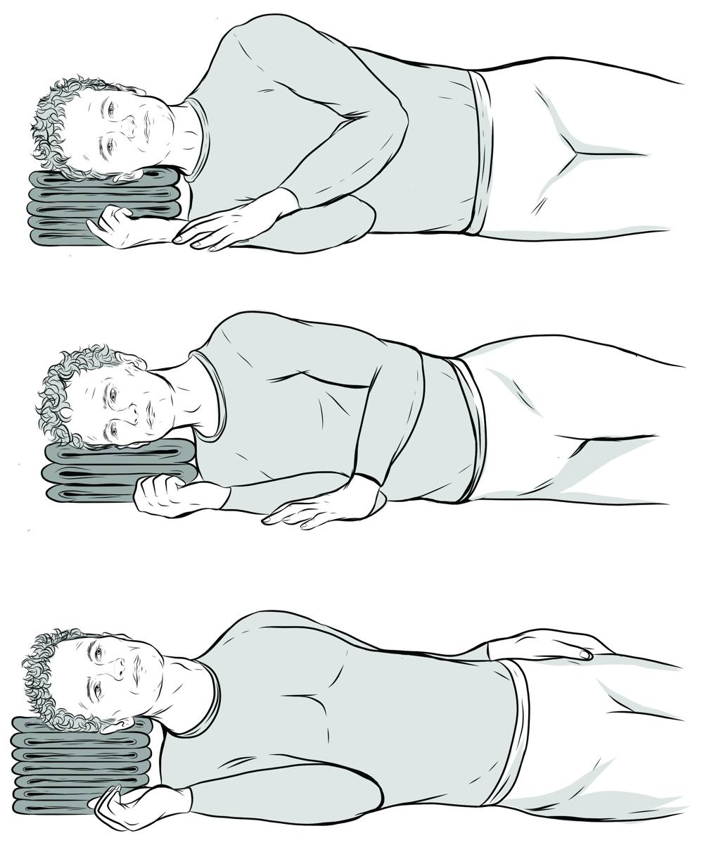 Illustration: side sleeping positions with the pillow at the right height